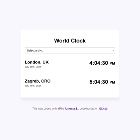 Wold Clock project